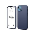 Babilden iPhone 13/14 Kılıf İnce Sıvı Silikon 3 Katmanlı Tam Kaplamalı Yumuşak Jel Kauçuk Kılıf Kapak (Açık Lacivert (5))