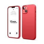 Babilden iPhone 13/14 Kılıf İnce Sıvı Silikon 3 Katmanlı Tam Kaplamalı Yumuşak Jel Kauçuk Kılıf Kapak (Kırmızı)