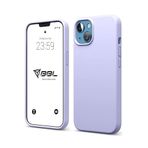 Babilden iPhone 13/14 Kılıf İnce Sıvı Silikon 3 Katmanlı Tam Kaplamalı Yumuşak Jel Kauçuk Kılıf Kapak (Lila)