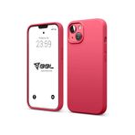 Babilden iPhone 13/14 Kılıf İnce Sıvı Silikon 3 Katmanlı Tam Kaplamalı Yumuşak Jel Kauçuk Kılıf Kapak (Parlak Kırmızı (18))