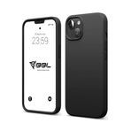 Babilden iPhone 13/14 Kılıf İnce Sıvı Silikon 3 Katmanlı Tam Kaplamalı Yumuşak Jel Kauçuk Kılıf Kapak (Siyah)