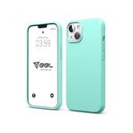 Babilden iPhone 13/14 Kılıf İnce Sıvı Silikon 3 Katmanlı Tam Kaplamalı Yumuşak Jel Kauçuk Kılıf Kapak (Turkuaz (12))