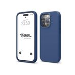 Babilden iPhone 14 Pro Kılıf İnce Sıvı Silikon 3 Katmanlı Tam Kaplamalı Yumuşak Jel Kauçuk Kılıf Kapak (Lacivert (6)
