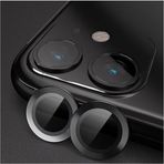 Babilden İphone Alüminyum Alaşım Çerçeveli Tempered Glass Kamera Lens Koruyucu (İphone 12, Black)