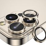 Babilden İphone Alüminyum Alaşım Çerçeveli Tempered Glass Kamera Lens Koruyucu (İPHONE 14 PRO, Gold)