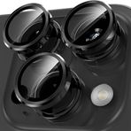 Babilden İphone Alüminyum Alaşım Çerçeveli Tempered Glass Kamera Lens Koruyucu (iPhone 15 Pro Max Siyah)