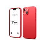 Babilden iPhone Kılıf İnce Sıvı Silikon 3 Katmanlı Tam Kaplamalı Yumuşak Jel Kauçuk Kılıf Kapak, Açık Kırmızı (iPhone 15 Plus 3)