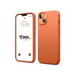 Babilden iPhone Kılıf İnce Sıvı Silikon 3 Katmanlı Tam Kaplamalı Yumuşak Jel Kauçuk Kılıf Kapak, Açık Turuncu (iPhone 15 Plus 19)