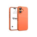 Babilden iPhone Kılıf İnce Sıvı Silikon 3 Katmanlı Tam Kaplamalı Yumuşak Jel Kauçuk Kılıf Kapak, Açık Turuncu (iPhone 16 19)