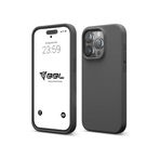 Babilden iPhone Kılıf İnce Sıvı Silikon 3 Katmanlı Tam Kaplamalı Yumuşak Jel Kauçuk Kılıf Kapak, Antrasit Siyah (iPhone 14 Pro Max 50)