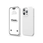 Babilden iPhone Kılıf İnce Sıvı Silikon 3 Katmanlı Tam Kaplamalı Yumuşak Jel Kauçuk Kılıf Kapak, Beyaz (iPhone 14 Pro Max 2)