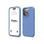 Babilden iPhone Kılıf İnce Sıvı Silikon 3 Katmanlı Tam Kaplamalı Yumuşak Jel Kauçuk Kılıf Kapak, Gökyüzü Mavisi (iPhone 15 Pro Max 37)