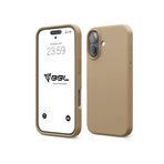 Babilden iPhone Kılıf İnce Sıvı Silikon 3 Katmanlı Tam Kaplamalı Yumuşak Jel Kauçuk Kılıf Kapak (Gold, iPhone 16)
