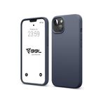 Babilden iPhone Kılıf İnce Sıvı Silikon 3 Katmanlı Tam Kaplamalı Yumuşak Jel Kauçuk Kılıf Kapak, Gri (iPhone 14 Plus 30)