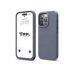 Babilden iPhone Kılıf İnce Sıvı Silikon 3 Katmanlı Tam Kaplamalı Yumuşak Jel Kauçuk Kılıf Kapak, Gri (iPhone 14 Pro 30)