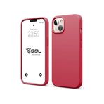 Babilden iPhone Kılıf İnce Sıvı Silikon 3 Katmanlı Tam Kaplamalı Yumuşak Jel Kauçuk Kılıf Kapak, Gül Kırmızısı (iPhone 14 Plus 34)
