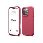 Babilden iPhone Kılıf İnce Sıvı Silikon 3 Katmanlı Tam Kaplamalı Yumuşak Jel Kauçuk Kılıf Kapak, Gül Kırmızısı (iPhone 16 Pro Max 34)