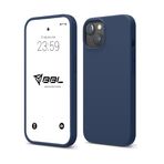 Babilden iPhone Kılıf İnce Sıvı Silikon 3 Katmanlı Tam Kaplamalı Yumuşak Jel Kauçuk Kılıf Kapak (iPhone 15 Plus Lacivert(6)