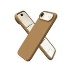Babilden iPhone Kılıf İnce Sıvı Silikon 3 Katmanlı Tam Kaplamalı Yumuşak Jel Kauçuk Kılıf Kapak (Kahverengi, iPhone 17)