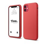 Babilden iPhone Kılıf İnce Sıvı Silikon 3 Katmanlı Tam Kaplamalı Yumuşak Jel Kauçuk Kılıf Kapak (Kırmızı, iPhone 11)
