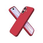 Babilden iPhone Kılıf İnce Sıvı Silikon 3 Katmanlı Tam Kaplamalı Yumuşak Jel Kauçuk Kılıf Kapak (Kırmızı, iPhone 17 Pro)