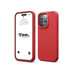 Babilden iPhone Kılıf İnce Sıvı Silikon 3 Katmanlı Tam Kaplamalı Yumuşak Jel Kauçuk Kılıf Kapak, Koyu Kırmızı (iPhone 13 Pro 4)