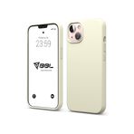 Babilden iPhone Kılıf İnce Sıvı Silikon 3 Katmanlı Tam Kaplamalı Yumuşak Jel Kauçuk Kılıf Kapak, Krem (iPhone 15 39)