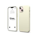 Babilden iPhone Kılıf İnce Sıvı Silikon 3 Katmanlı Tam Kaplamalı Yumuşak Jel Kauçuk Kılıf Kapak, Krem (iPhone 15 Plus 39)