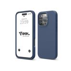 Babilden iPhone Kılıf İnce Sıvı Silikon 3 Katmanlı Tam Kaplamalı Yumuşak Jel Kauçuk Kılıf Kapak (Lacivert, iPhone 16 Pro Max(6)