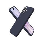 Babilden iPhone Kılıf İnce Sıvı Silikon 3 Katmanlı Tam Kaplamalı Yumuşak Jel Kauçuk Kılıf Kapak (Lacivert, iPhone 17)