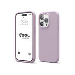 Babilden iPhone Kılıf İnce Sıvı Silikon 3 Katmanlı Tam Kaplamalı Yumuşak Jel Kauçuk Kılıf Kapak, Mat Lila (iPhone 14 Pro 38)