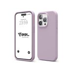 Babilden iPhone Kılıf İnce Sıvı Silikon 3 Katmanlı Tam Kaplamalı Yumuşak Jel Kauçuk Kılıf Kapak, Mat Lila (iPhone 15 Pro Max 38)