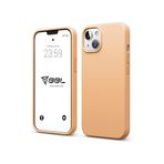 Babilden iPhone Kılıf İnce Sıvı Silikon 3 Katmanlı Tam Kaplamalı Yumuşak Jel Kauçuk Kılıf Kapak, Mat Turuncu (iPhone 14 Plus 35)