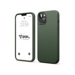 Babilden iPhone Kılıf İnce Sıvı Silikon 3 Katmanlı Tam Kaplamalı Yumuşak Jel Kauçuk Kılıf Kapak, Mat Yeşil (iPhone 14 Plus 43)