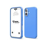 Babilden iPhone Kılıf İnce Sıvı Silikon 3 Katmanlı Tam Kaplamalı Yumuşak Jel Kauçuk Kılıf Kapak (Mavi, iPhone 16 Plus)
