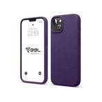 Babilden iPhone Kılıf İnce Sıvı Silikon 3 Katmanlı Tam Kaplamalı Yumuşak Jel Kauçuk Kılıf Kapak, Mor (iPhone 15 Plus 25)