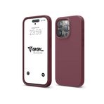 Babilden iPhone Kılıf İnce Sıvı Silikon 3 Katmanlı Tam Kaplamalı Yumuşak Jel Kauçuk Kılıf Kapak, Mürdüm (iPhone 14 Pro Max 22)