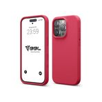Babilden iPhone Kılıf İnce Sıvı Silikon 3 Katmanlı Tam Kaplamalı Yumuşak Jel Kauçuk Kılıf Kapak, Parlak Kırmızı (iPhone 15 Pro Max 18)