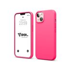 Babilden iPhone Kılıf İnce Sıvı Silikon 3 Katmanlı Tam Kaplamalı Yumuşak Jel Kauçuk Kılıf Kapak, Parlak Pembe (iPhone 14 Plus 20)