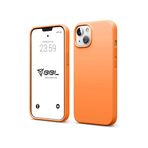 Babilden iPhone Kılıf İnce Sıvı Silikon 3 Katmanlı Tam Kaplamalı Yumuşak Jel Kauçuk Kılıf Kapak, Parlak Turuncu (iPhone 15) (48)