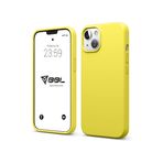 Babilden iPhone Kılıf İnce Sıvı Silikon 3 Katmanlı Tam Kaplamalı Yumuşak Jel Kauçuk Kılıf Kapak, Sarı (iPhone 15 26)