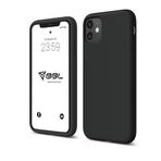Babilden iPhone Kılıf İnce Sıvı Silikon 3 Katmanlı Tam Kaplamalı Yumuşak Jel Kauçuk Kılıf Kapak (Siyah, iPhone 11)