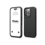 Babilden iPhone Kılıf İnce Sıvı Silikon 3 Katmanlı Tam Kaplamalı Yumuşak Jel Kauçuk Kılıf Kapak (Siyah, iPhone 16 Pro)