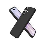 Babilden iPhone Kılıf İnce Sıvı Silikon 3 Katmanlı Tam Kaplamalı Yumuşak Jel Kauçuk Kılıf Kapak (Siyah, iPhone 17 Pro)
