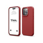 Babilden iPhone Kılıf İnce Sıvı Silikon 3 Katmanlı Tam Kaplamalı Yumuşak Jel Kauçuk Kılıf Kapak, Sönük Kırmızı (iPhone 12 Pro Max 24)