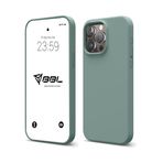 Babilden iPhone Kılıf İnce Sıvı Silikon 3 Katmanlı Tam Kaplamalı Yumuşak Jel Kauçuk Kılıf Kapak (Yeşil, iPhone 13 Pro Max)