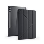 Babilden Samsung Galaxy Tab S9 FE Plus/Galaxy Tab S10 Plus ile Uyumlu Kalem Bölmeli Trifolding Cover Tablet Kılıf Katlanabilir Standlı Otomatik Uyku Modlu Darbe Emici İnce Tasarım Siyah