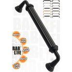 Bablife Nergis Kulp Mat Siyah Dolap Vestiyer - 224 mm