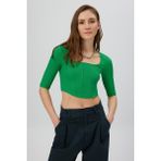 Babokah Korse Crop T-Shırt - Yeşil