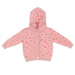 Baboo Puantiye Desenli Pembe Bebek ve Çocuk Kapüşonlu Hırka 6-12 Ay